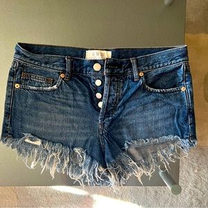 Free People blue denim cut-off shorts, Size 26